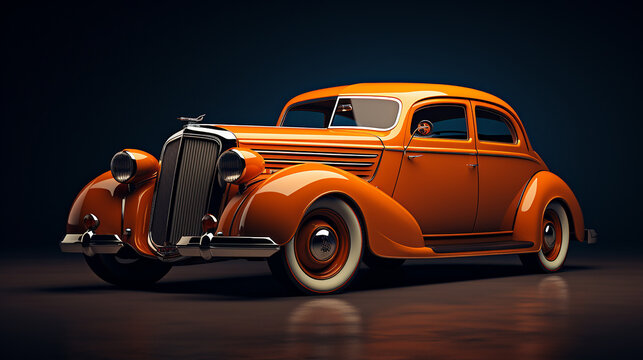 Fototapeta Retro vintage car isolated