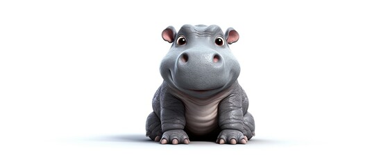 funny clay hippo isolated over white background