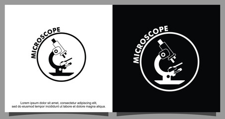 Modern microscope for research logo template
