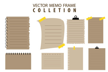 Vector memo vintage style note frame collection  - obrazy, fototapety, plakaty