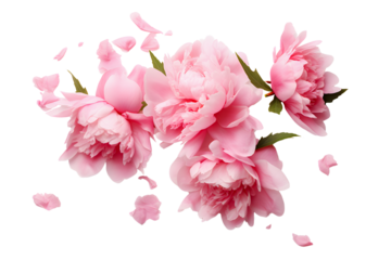 Cut out peony flower isolated on white