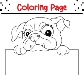 Cute bulldog coloring page for kids