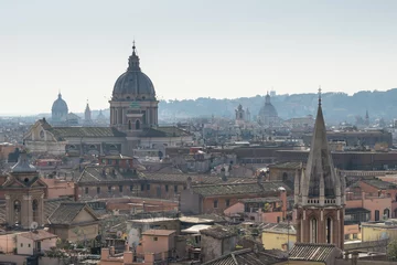 Deurstickers Rome, Italy, February 22, 2019: Rome aerial view from monte pincio viewpoint at Villa Borghese © HV