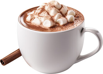 cup of hot chocolate cocoa on white background  - Powered by Adobe