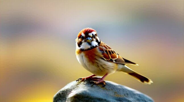 岩の上の愛らしい雀｜adorable sparrow on the rock Generative AI