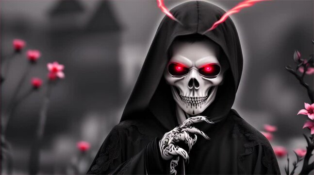 黒いマントの死神｜black cloaked grim reaper Generative AI