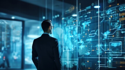 Fototapeta premium Explore the transformative impact of emerging technologies on modern business processe