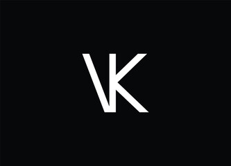 Creative Letters VK Logo Design Vector Template  - obrazy, fototapety, plakaty