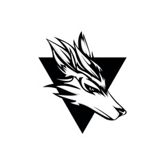 black and white wolf vector logo