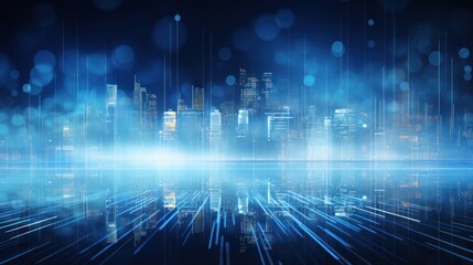 Illustrate the abstract resilience in IT City landscapes, portraying the adaptive and responsive features that safeguard against disruptions