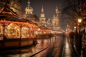 Obraz premium Christmas Markets - Generative AI