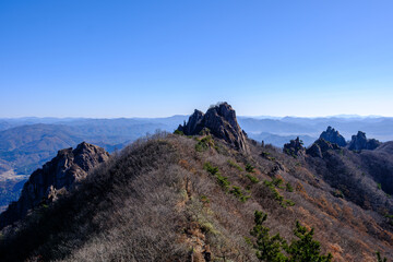 Scenic view of Mt.Wolchulsan against sky