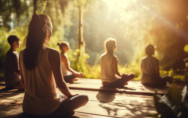 Serene Meditation and Yoga Practice in the Natural Environment
