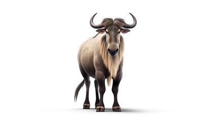 Cartoon Wildebeest isolated on white background