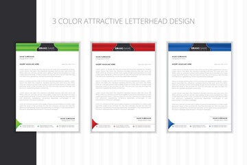 Professional letterhead design template in vector