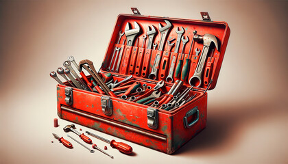 Red set for tools and small things