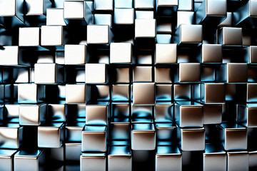 Fototapeta premium Silber Fraktal Quadrat Hintergrund mit Farbverlauf