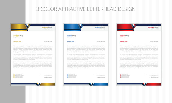 Corporate letterhead design template in vector