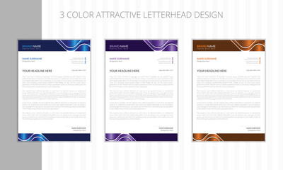 Creative letterhead design template in vector