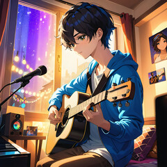 Obraz premium rock band with guitar