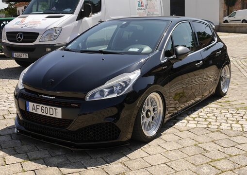 Modern Peugeot 208 in black