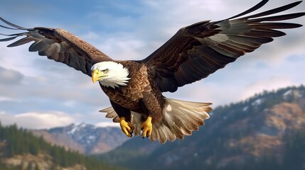 Eagle cartoon flying