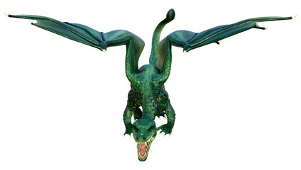 Fototapeta premium 3D Rendering Fairy Tale Dragon on White