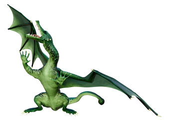Fototapeta premium 3D Rendering Fairy Tale Dragon on White