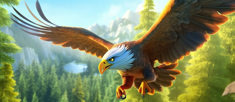 Flying eagle illustration