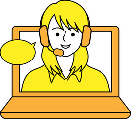 外国人女性英会話講師とのオンラインチャット