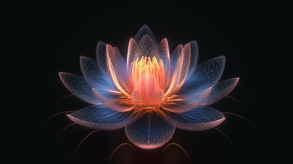 Generative AI image of beautiful lotus gracefully.Generative AI