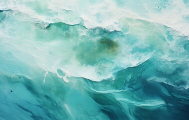 Obraz premium Stunning Bird's Eye View: Turquoise Green Waters' Majestic Beauty Revealed! Generative AI