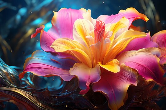 Vibrant Digital Artistry: An Exploration of Color in Digital Flower Design Generative AI