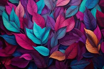 Fototapeta na wymiar Enchanting Spectrum: A Vivid Display of Purple and Blue Leaves by Water's Edge Generative AI