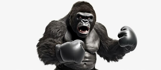 Fototapeta na wymiar boxing mascot gorilla vector art illustration design