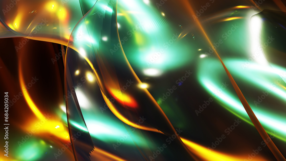Aufkleber abstract colorful light background with smooth curvy lines in 3d rendering for posters, banners and 