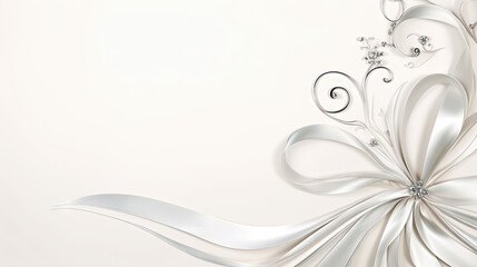 Elegant Silver Ribbon Border with Room for Text