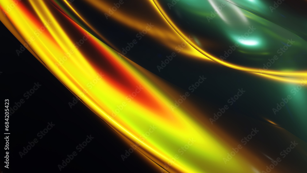 Poster abstract colorful light background with smooth curvy lines in 3d rendering for posters, banners and 