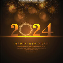 Happy new year 2024 greeting card design