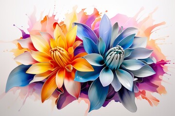 Exploring the Vibrancy: Captivating Abstract Flower Illustrations Generative AI