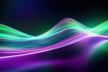Fototapeta premium abstract futuristic background with pink blue glowing neon moving high speed wave lines and bokeh lights. Data transfer concept Fantastic wallpaper