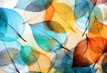Immerse Yourself in the Vibrant Palette of Colorized Leaves: A Unique Nature Backdrop! Generative AI