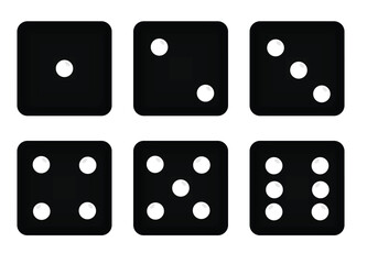 All dices numbers. vector illustration