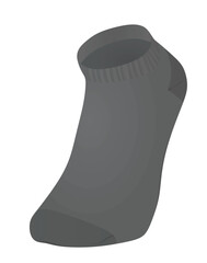 Grey  short sock. vector illustration