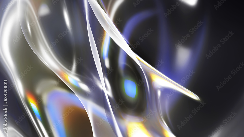 Poster abstract colorful light background with smooth curvy lines in 3d rendering for posters, banners and 