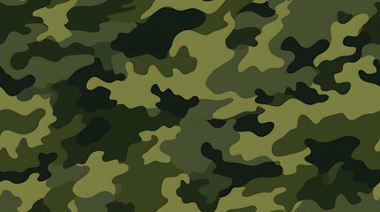 Seamless classic green woodland camouflage with forest colors - obrazy, fototapety, plakaty