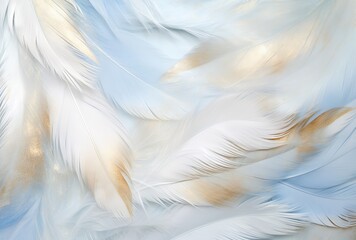 Elegant White Feathers in an Icy Wonderland: The Perfect Winter Aesthetic Generative AI