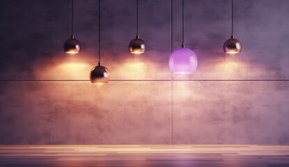 Stunning Quintet: Illuminating Interior Style with Five Elegant Hanging Lights Generative AI