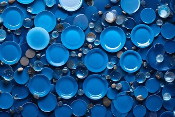 blue plastic plates