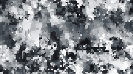 Fototapeta premium Seamless digital camouflage texture with pixelated grey and black